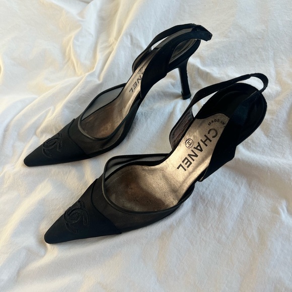 🔥 Rare Vintage Chanel Mesh Slingback - Picture 8 of 9